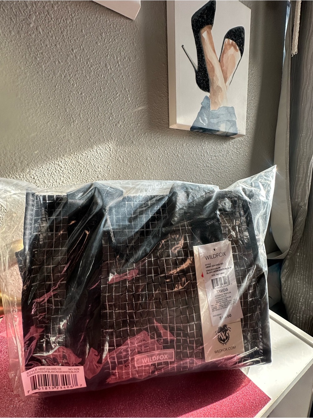 Wildfox Black and White Grid Tote - Picture 6 of 6